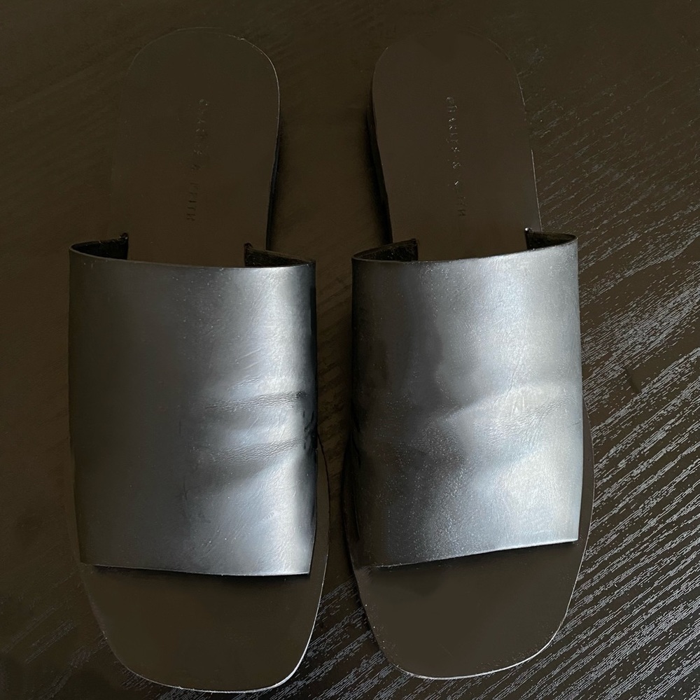 Charles and Keith Black Slip Sandal - EU 37 - US 7